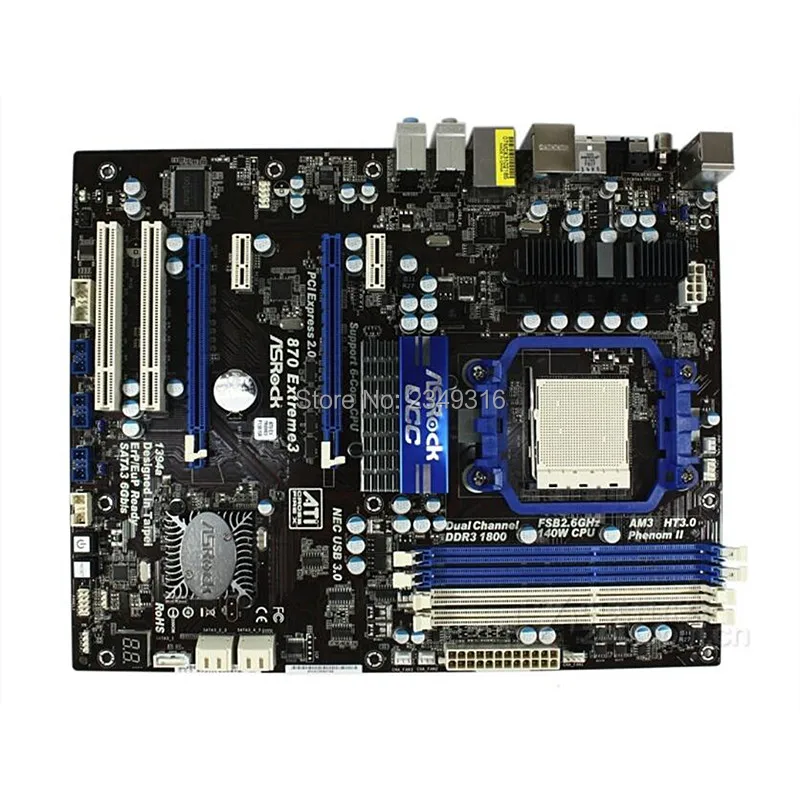Для ASRock 870 оригинальная б/у настольная материнская плата разъем AM3 DDR3 SATA2 USB2.0 |