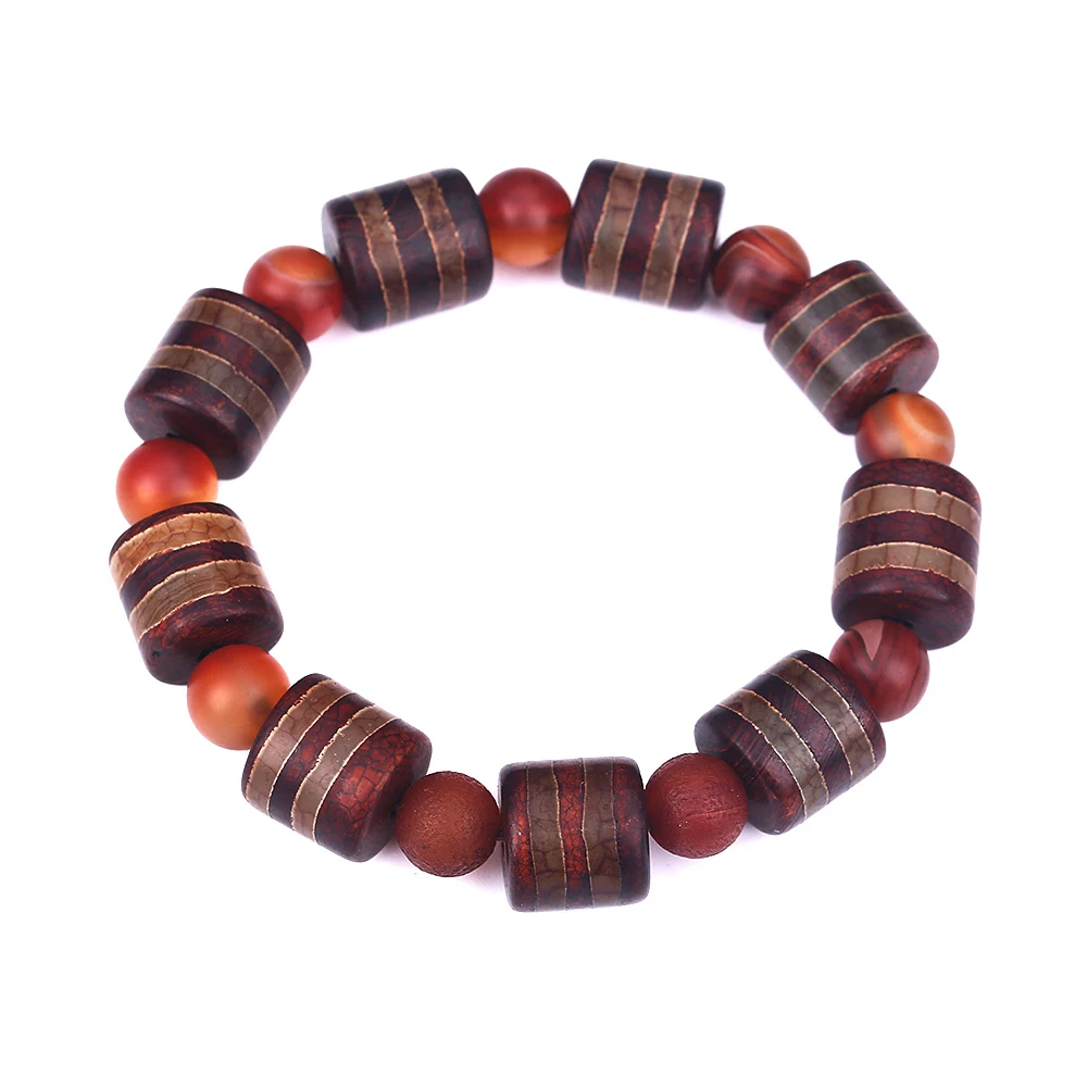 Natural Tibet Dzi Agate beads bracelets crystal fashion women bracelet vintage braceletes for Chinese Style Pop Buda | Украшения и
