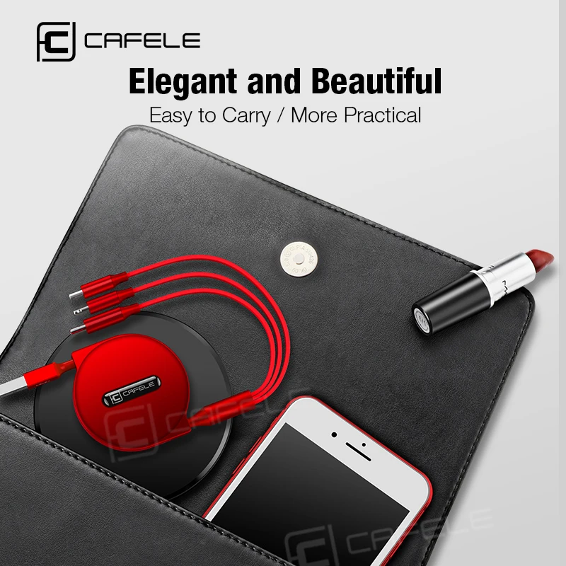 Зарядный кабель CAFELE 3 в 1 Micro USB Type C для телефонов Huawei iPhone Samsung Xiaomi|Кабели мобильных