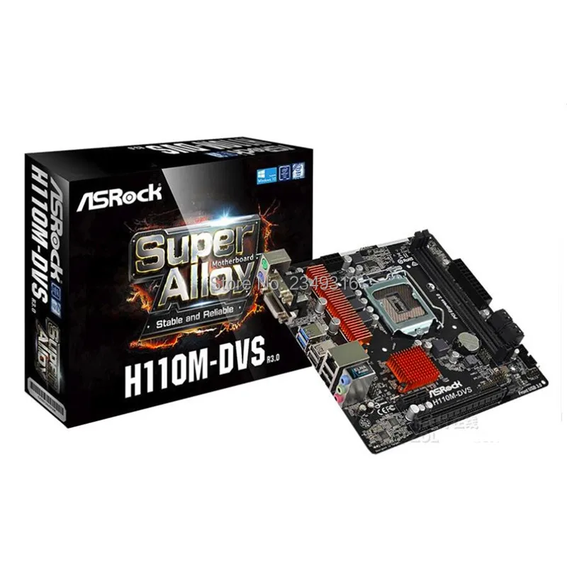 Новинка для ASRock H110M-DVS рабочего 1155 Материнская плата H110 гнездо LGA1151 DDR3 SATA3 USB3.0