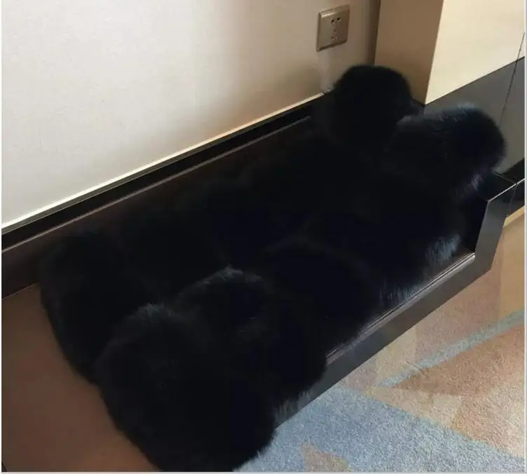 Black YMOJNV, Высококачественный меховой жилет, пальто, роскошное, из искусственного лисьего меха, теплое Женское пальто, жилеты, Зимняя мода, мех, женские пальто, куртка, жилетка, жилетка, жилет, 4XL - Цвет: Black