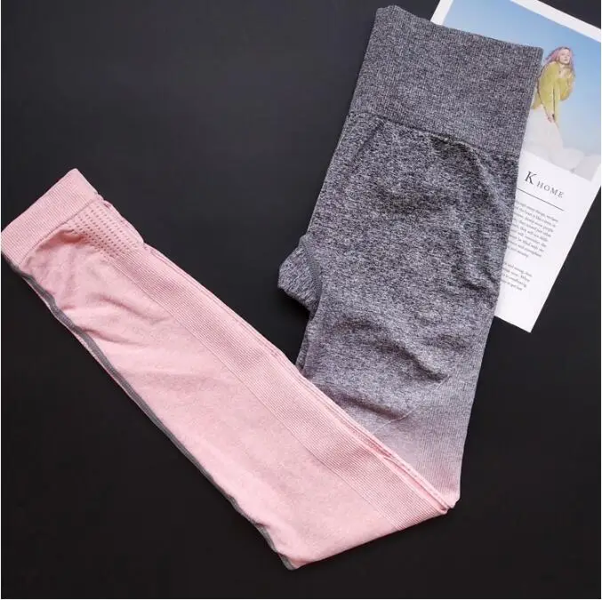 Pink pants Женский бесшовный комплект для йоги, для спортзала, высокая талия, лосины, футболки, топ, костюм с длинным рукавом, фитнес, тренировки, спорт, набор спортивной одежды для бега - Цвет: Pink pants