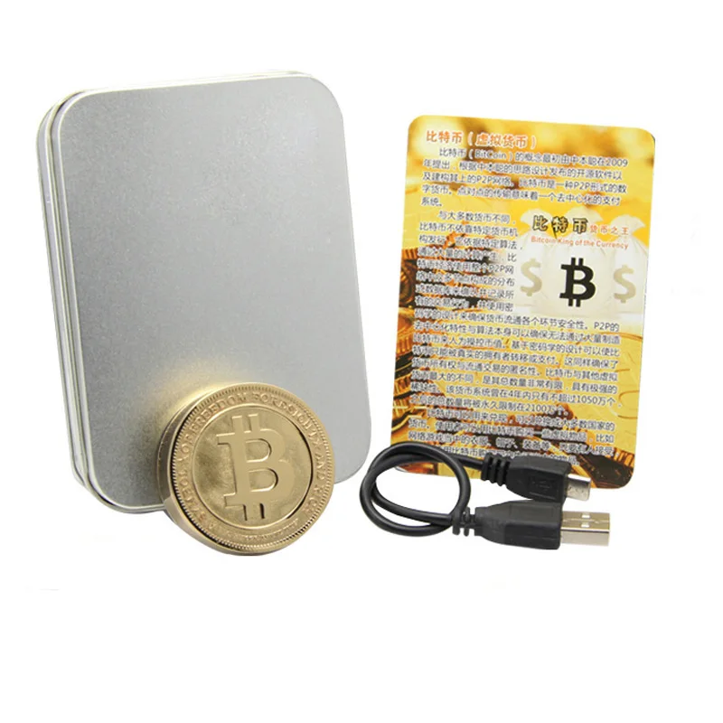 Новые горячие Биткоин Электронные USB зажигалки Металлическая резьба монета