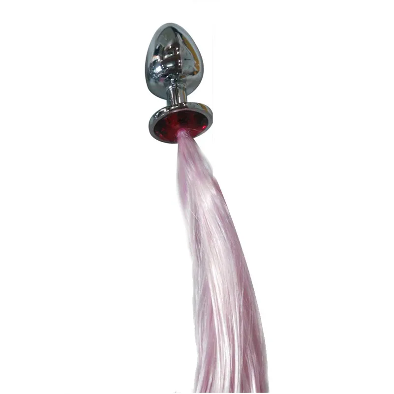 ГОРЯЧИЙ Силиконовый парик хвост Анальная пробка Сексуальная Романтика секс