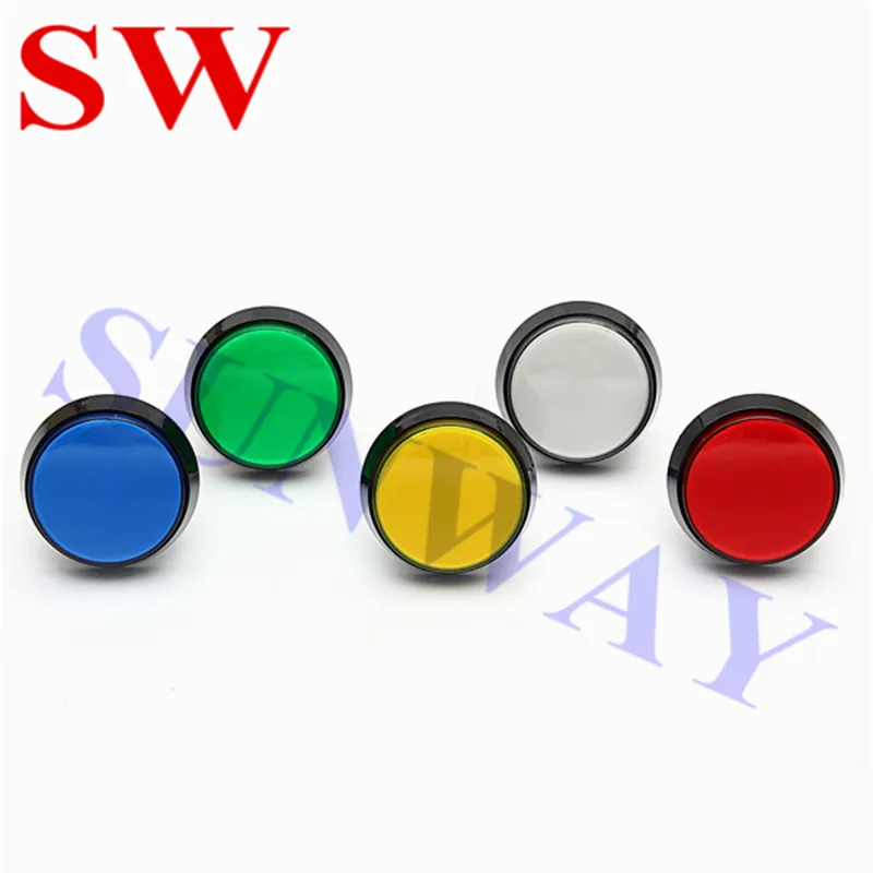 

5 Colors LED Light Lamp DC12V 60MM Big Round Arcade Video Game Player Push Button Switch free shipping 10PCS/Set