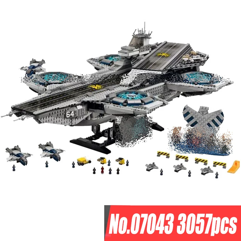 3057 шт Строительные блоки бренд 07043 Супер Герои щит Helicarrier модели комплекты