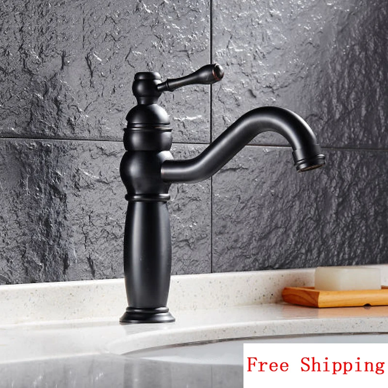 Brass material bathroom sink basin faucet Oil Rubbed Bronze hot and cold Antique ORB wash mixer tap | Обустройство дома