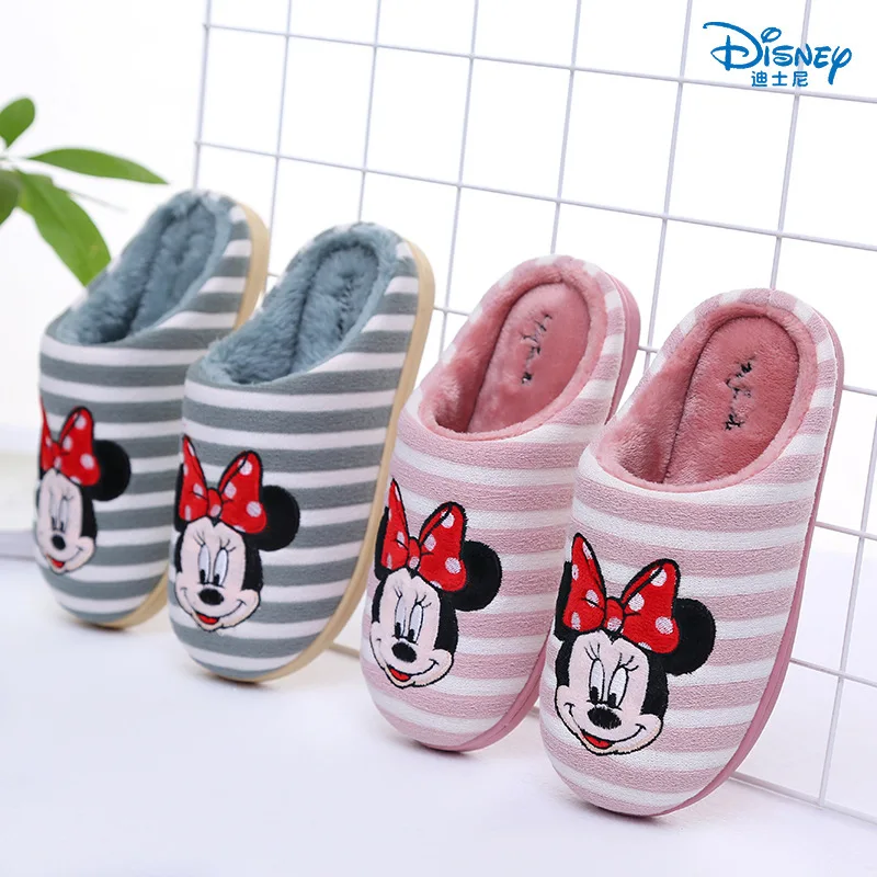 Детские хлопковые тапочки Disney новинка зимы 2019 Нескользящие теплые домашние в