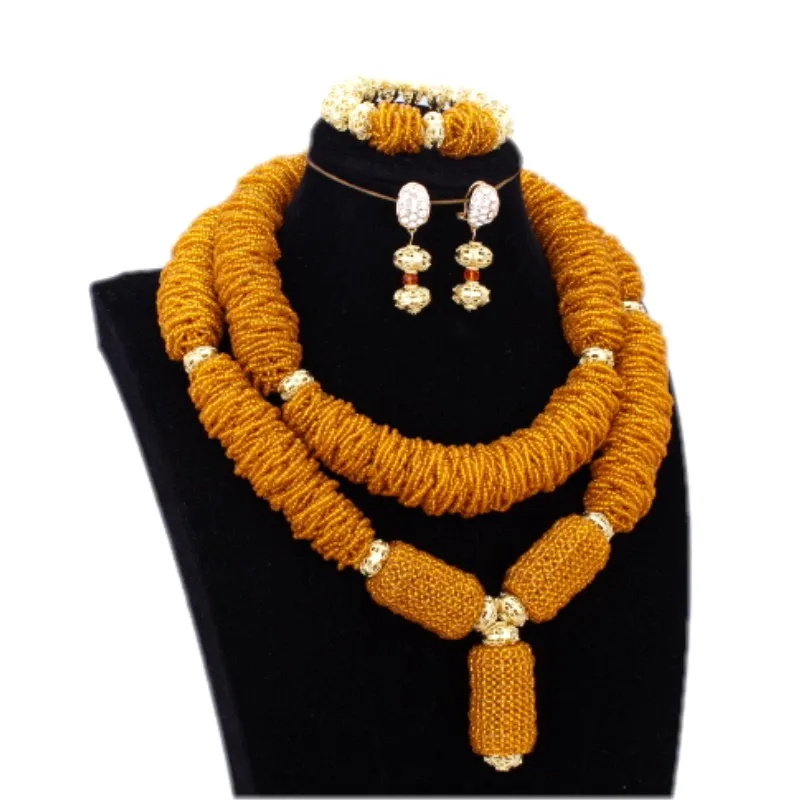 Роскошный комплект с ожерельем хрустальные африканские бусины ювелирный набор