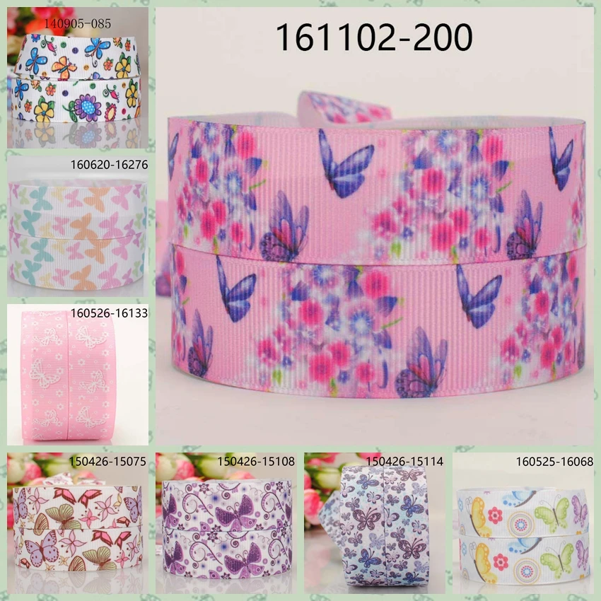 10 ярдов-Различные размеры-цветная мультяшная лента с бабочками печатная