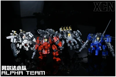 01-04 no box Kennie, Новое поступление, персональные поделки, Mech ALPHA team gundam, модель конструктора, строительные игрушки, фигурка для творческих детей, подарки - Цвет: 01-04 no box