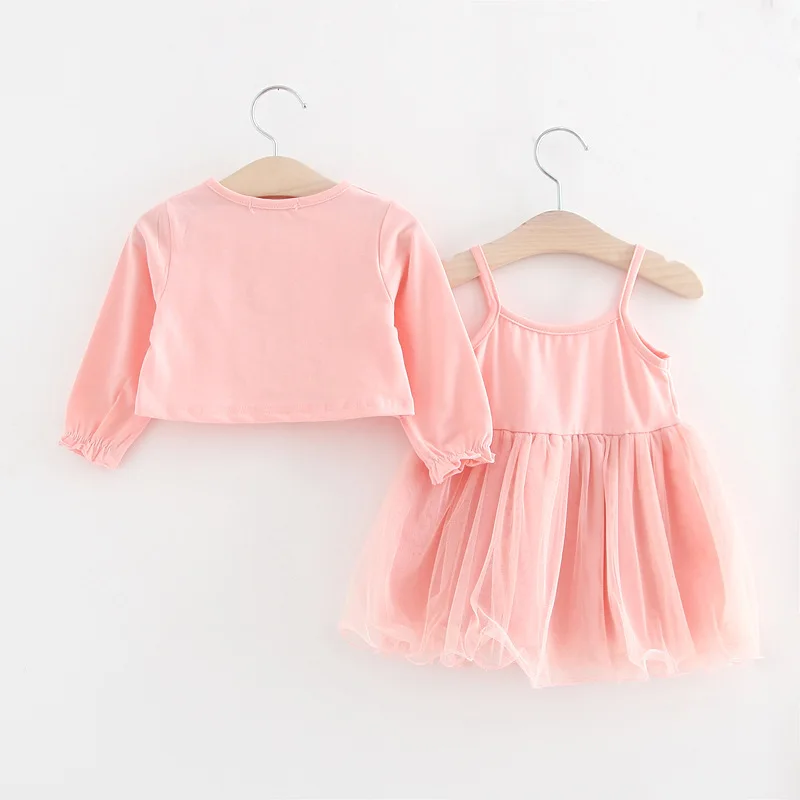 2 шт. для маленьких девочек Костюмы Топы + платье 2018 осень новое поступление с