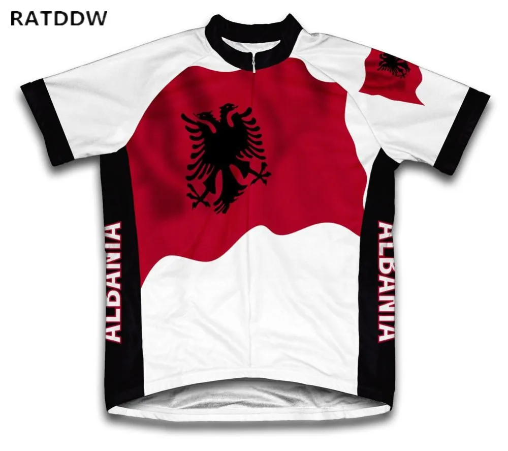 Albania Велоспорт Джерси Roupa Ciclismo 100% полиэстер короткий рукав лето быстросохнущая