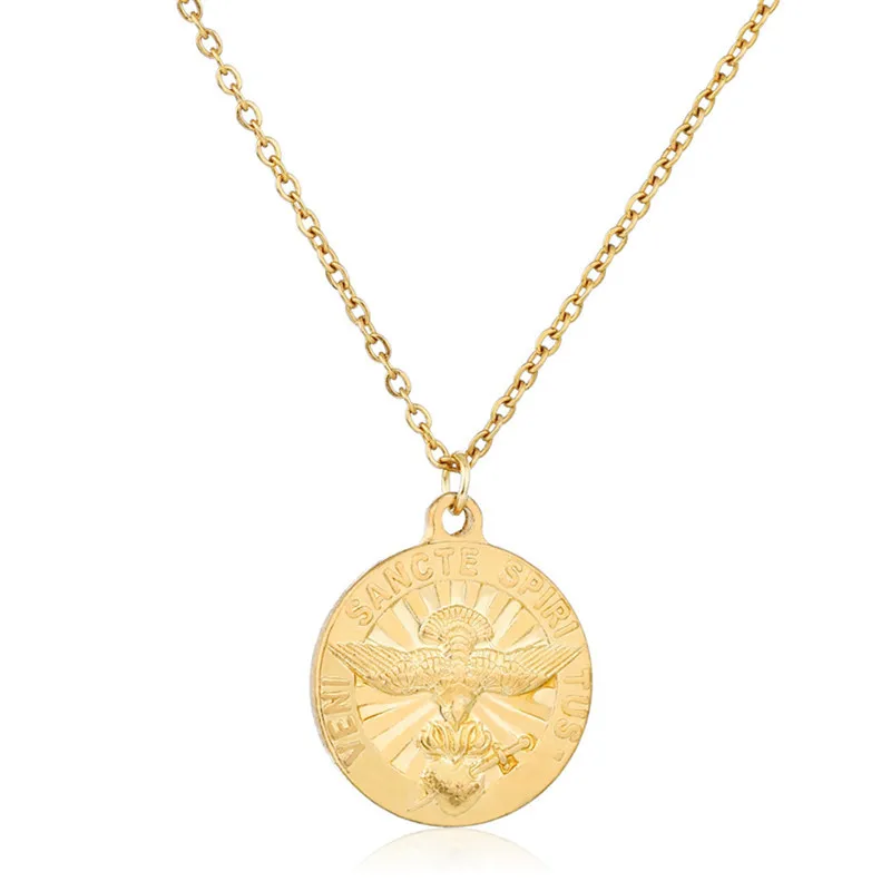 Женское колье с металлической подвеской в 11 стилях золотистого цвета