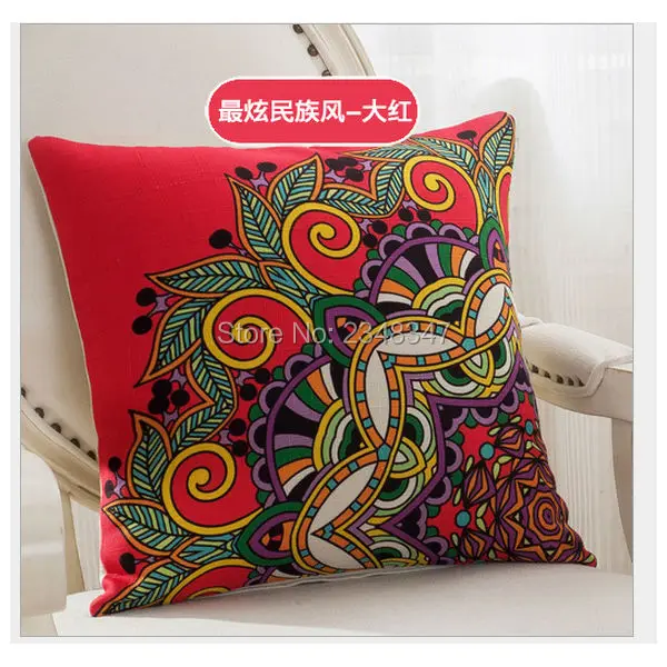 Этническая подушка в стиле ретро покрывающая льняные хлопковые подушки