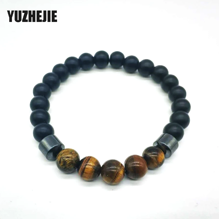 YUZHEJIE 2018 новый модный каменный браслет с бусинами мужские ювелирные изделия 6 мм