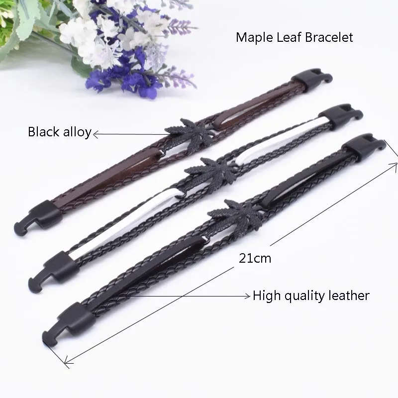 Мужской браслет с Кленовым листом ручные кожаные браслеты для женщин хит продаж