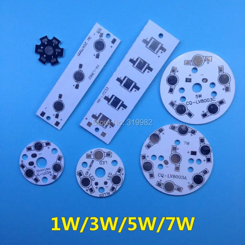 Светодиодная панель PCB высокой мощности 10 шт. алюминиевая радиаторная основа 1 Вт