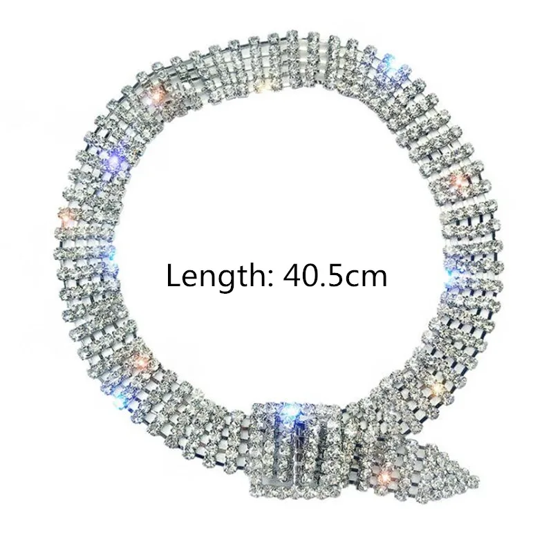 FYUAN, модные, полностью Стразы, колье, ожерелья для женщин, Bijoux, блестящий, серебряный цвет, на пуговицах, ожерелья, массивные ювелирные изделия, вечерние, подарок