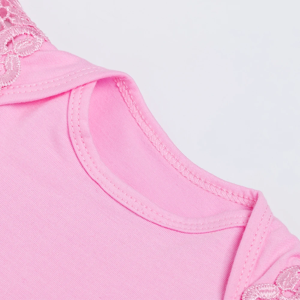 Розовые комплекты одежды для девочек с вышивкой Детский комбинезон украшением в