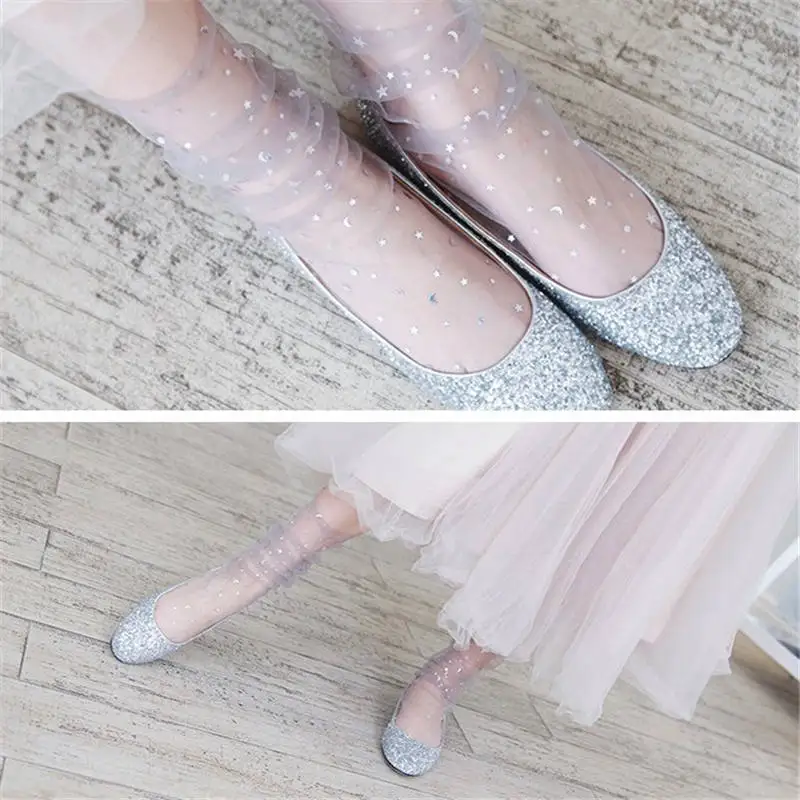 

Пикантные Мягкие сетчатые ажурные носки Star And Moon, прозрачные эластичные сетчатые тонкие женские ультратонкие прозрачные носки