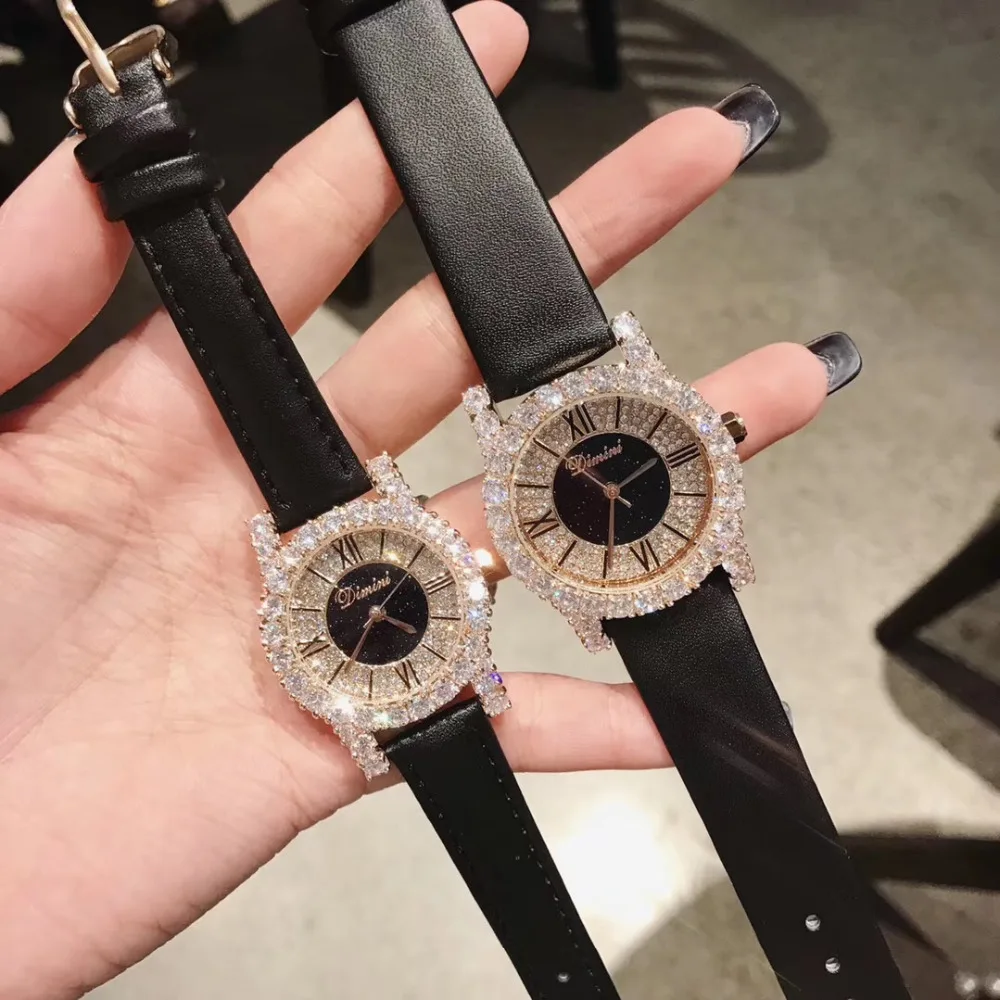 Роскошные женские часы Blingbling с кристаллами ювелирные изделия винтажные римские