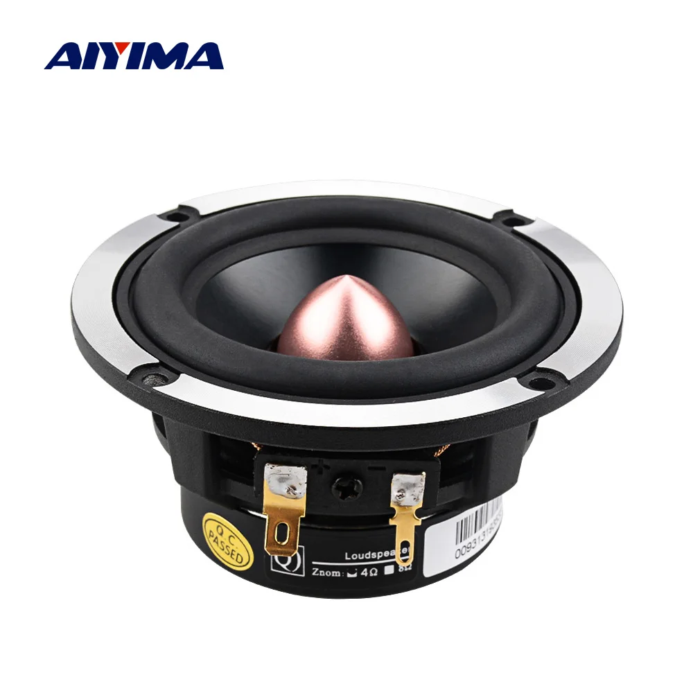 AIYIMA 3 дюйма, Hi-Fi, СЧ звук Динамик автомобильный стерео аудио ЦАП DIY Динамик s 4, 8 Ом 30 W 25 W Core музыка громкий Динамик для усиления звука Системы