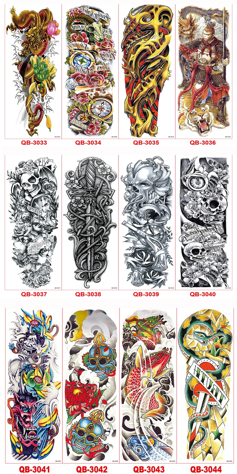

20Pcs Punk Skull Waterproof Temporary Tattoos Sticker For Body Transfer Henna Tattoo Sleeve Temporary Waterproof Tattoo Body Art