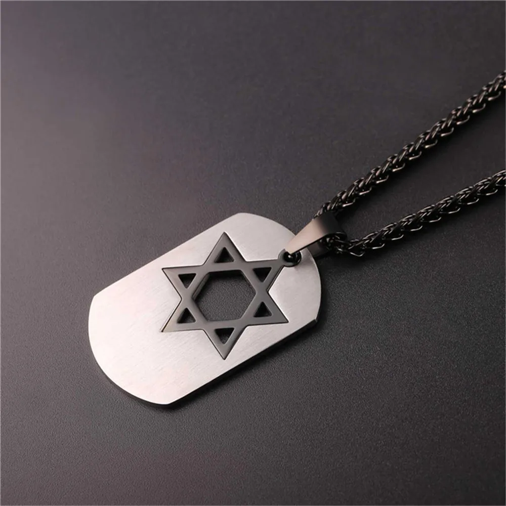 Мужская бирка с изображением собаки звезды Давида золотого цвета дизайн 2017
