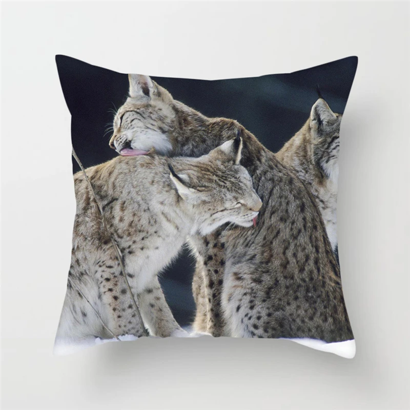 

Fuwatacchi Animal Style Cushion Cover Cheetah Squirrel Cat Poppy Giraffe Printed Pillow Cover XDecorative Pillows For Sofa Car