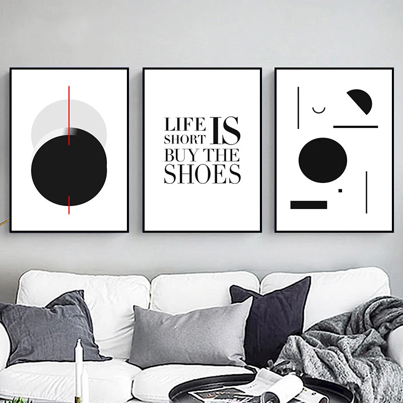 Скандинавский домашний Декор Абстрактная Геометрия Холст Искусство Печать