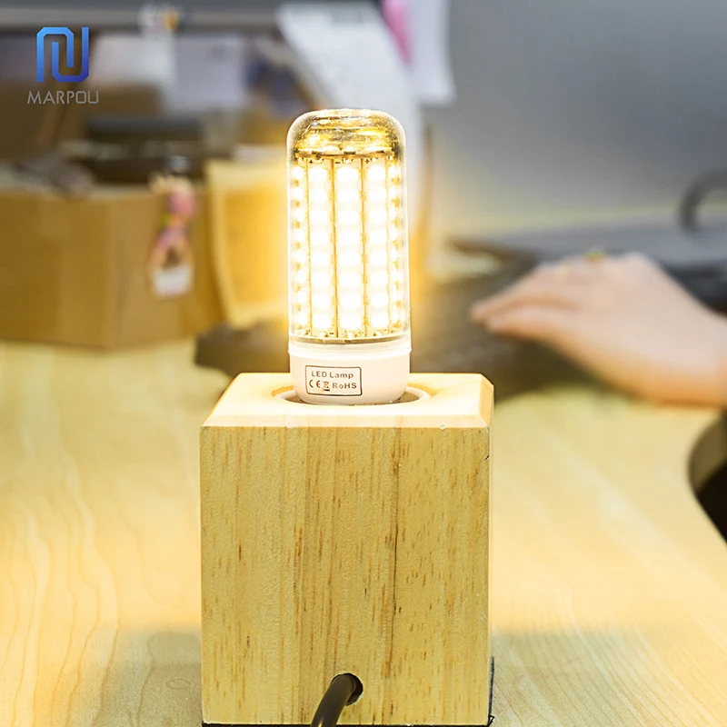 

Double Head Flexible Lamp Base With LED Corn Bulb AC85-265V AC220V Switch EU US Plug Lamp Holder E27 30 36 56 72 89LEDs Bulbs