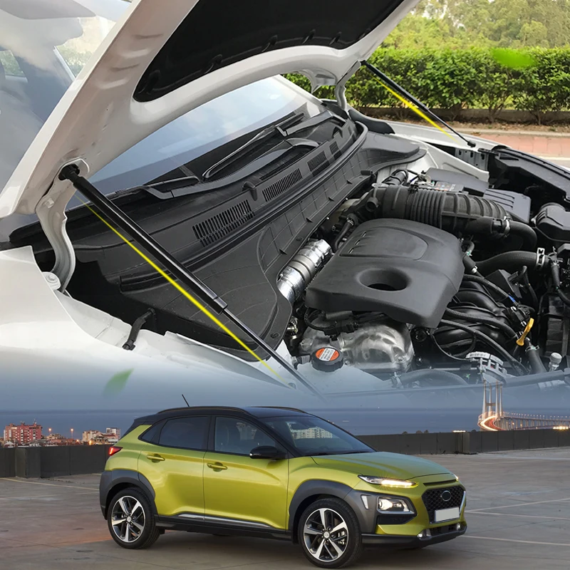 

Для Hyundai Kona 2017-2021 черный передний капот подъемные опорные стойки ударные газовые пружины автомобильные аксессуары