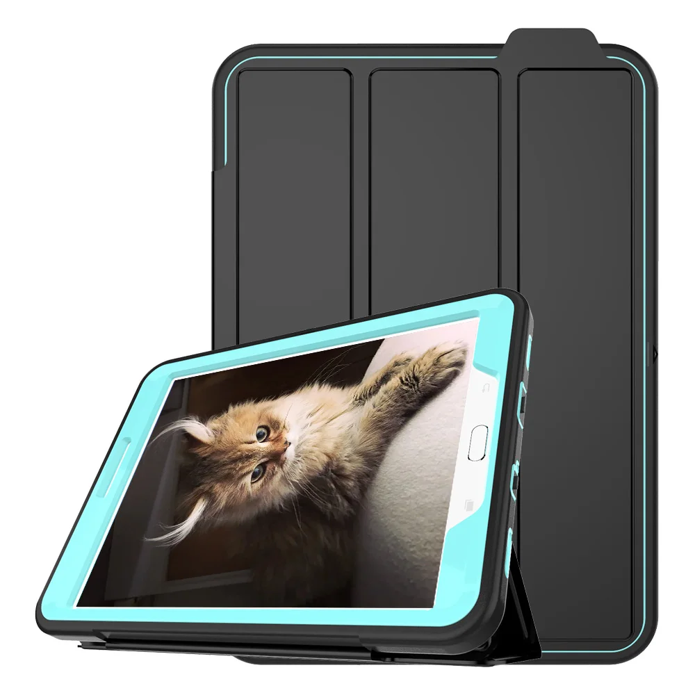 Для samsung Galaxy Tab S2 8,0 SM-T710 T715 3-Слои Smart Cover чехол противоударный ПК+ ТПУ повышенной прочности и защищенности противоударный ТПУ+ ПУ Складной чехол-подставка для планшета чехол