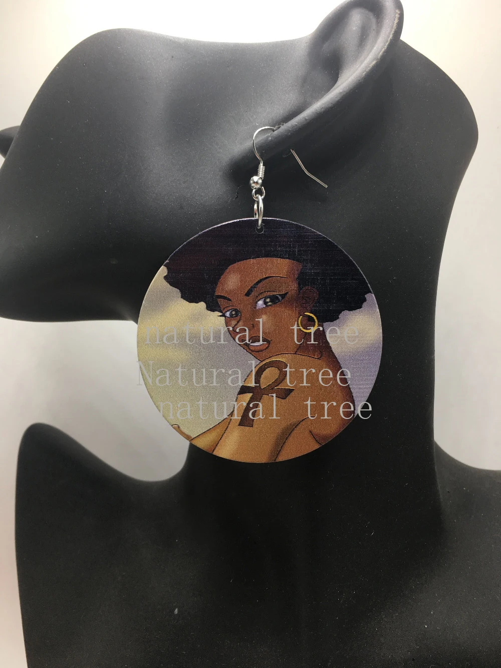 Бесплатная доставка! 6 см круглые женские деревянные серьги|wooden earrings|earrings free