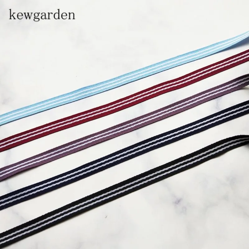 Kewgarden 10 мм крашеные атласные ленты в полоску вручную изготовленная лента для