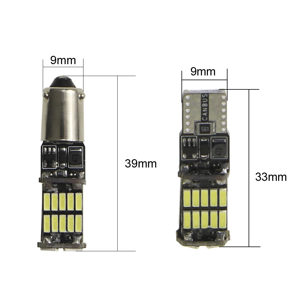 KEIN 2 шт. BA9S T10 светодиодный W5W шарик 26 smd H21W BAX9S BAY9S T4W H6W светодиодный автомобиль 194 4014 клиновидные боковые светильник внутренняя сигнальная лампа белый 12V
