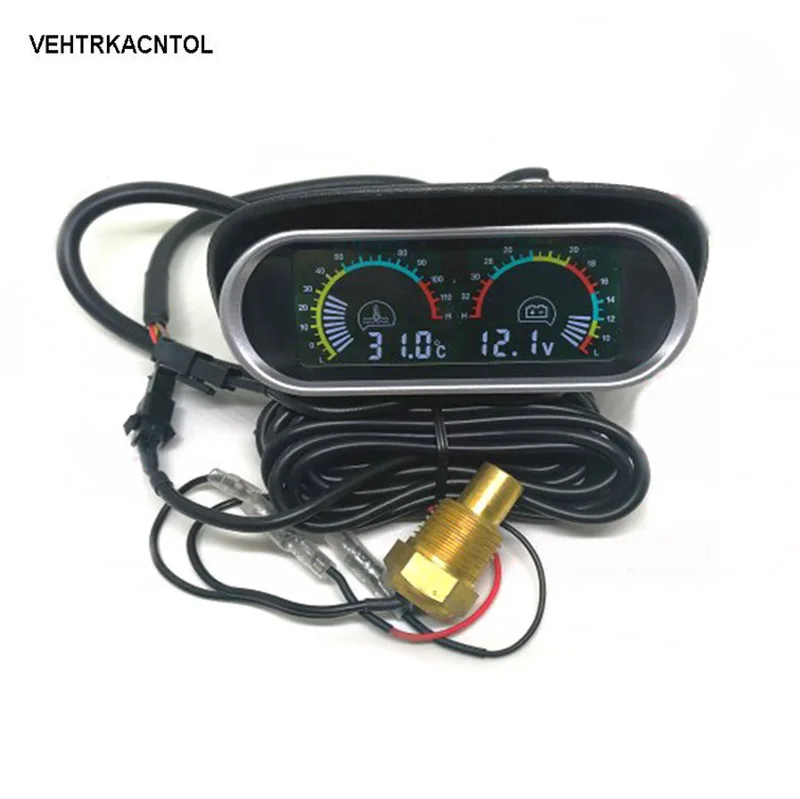 VEHTRKACNTOL 12v 24v измеритель температуры воды для автомобиля грузовика + вольтметр
