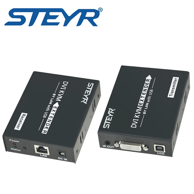 Steyr 395ft DVI USB KVM extender по rj45 cat5e/6 сплиттер 120 м Extender 1080 P 3D Клавиатура Мышь ИК передатчик