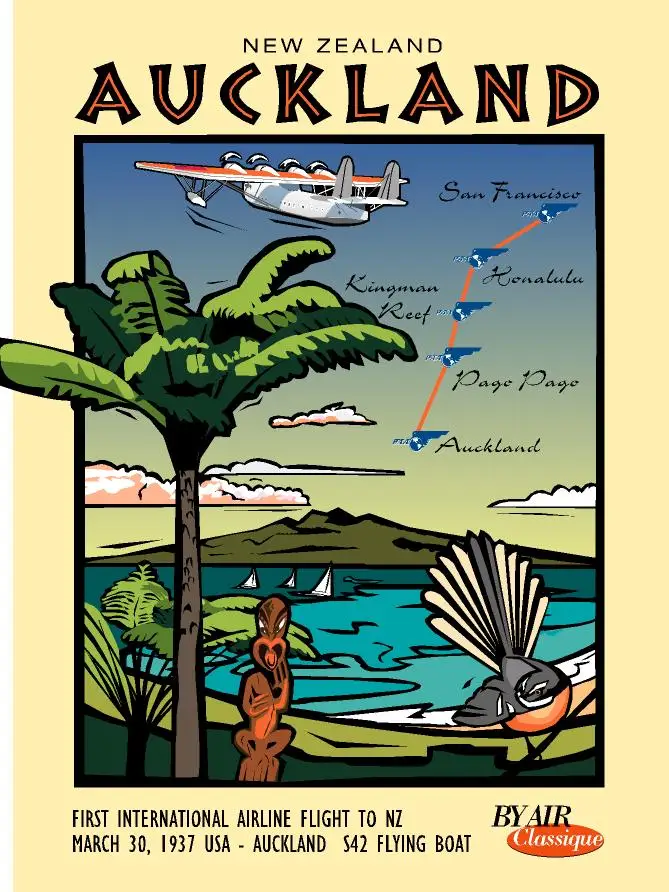 New Zealand NZ NAC Auckland Air Travel Classic Wall Sticker Canvas Paintings Decorative Vintage Poster Home Bar Decor Gift | Дом и сад