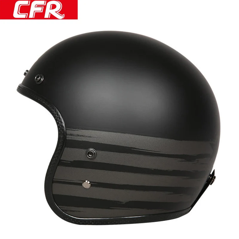 CFR Ретро стекловолокно реактивный шлем 3/4 открытый лицо мото rbike локомотив
