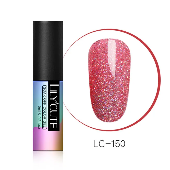 LC-150 LILYCUTE, УФ светодиодный чистый цветной гель для ногтей, лак для ногтей, долговечный, красный, серый, кофейный, замачиваемый, Гель-лак для ногтей - Цвет: LC-150