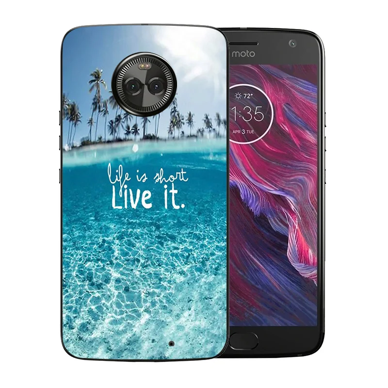 Для Motorola Moto X4 чехол мягкий TPU для XT1900 задняя крышка с узором Marb прозрачный тонкий