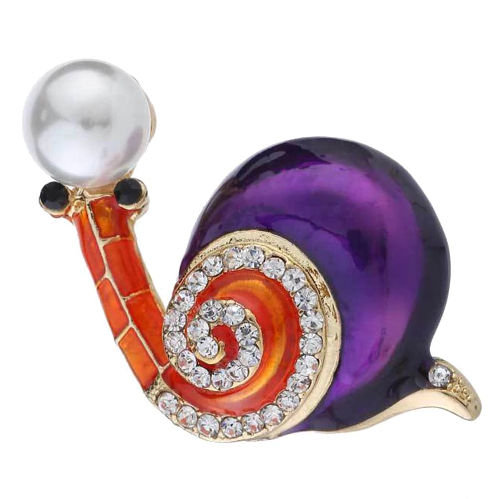 Улитка Форма горного хрусталя инкрустированная Брошь Pin Denim значок для рюкзака