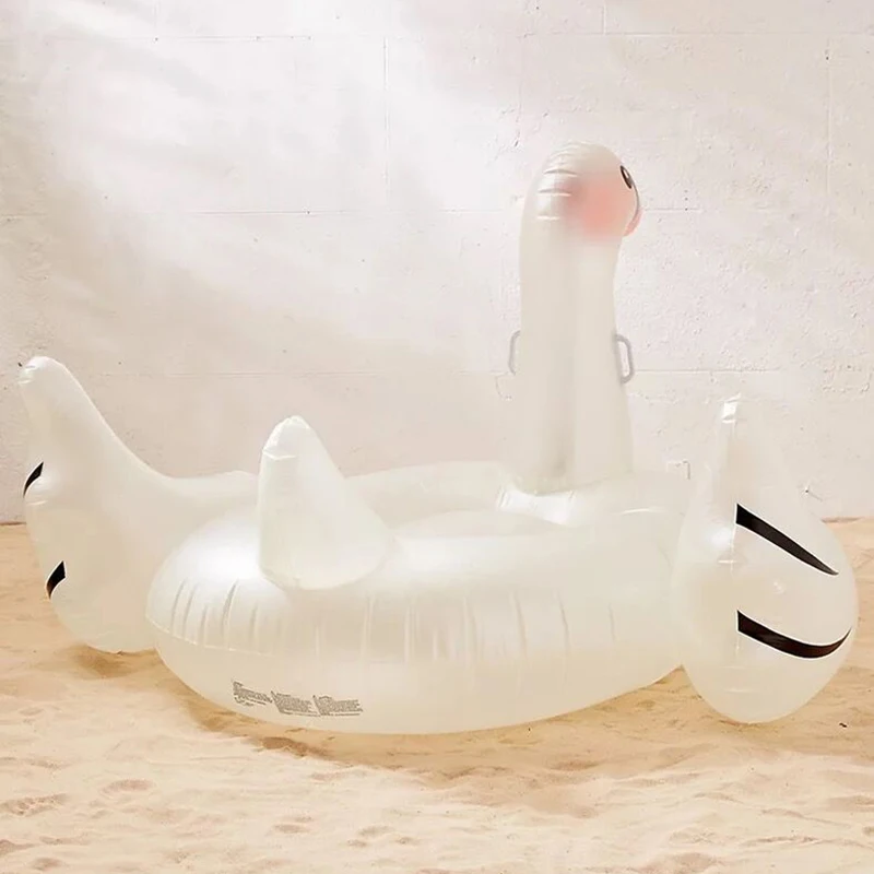 Многоцветный надувной Лебедь со светодиодной подсветкой для бассейна 190 см
