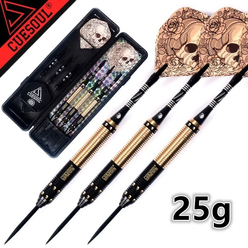 25g Cuesul 23 г 25 г 27 г профессиональный стальной наконечник дротики латунный баррель с крутым коричневым черепом дардо перо Листья полеты - Цвет: 25g