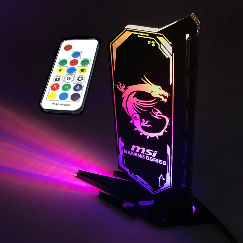 3PIN A-RGB(Controlle RGB, акриловый кронштейн для графического процессора, Мульти Стиль, подсвеченный кронштейн для видеокарты, шасси, лампа верия, вертикальный разъем, поддержка ASUS AURA - Цвет лезвия: 3PIN A-RGB(Controlle