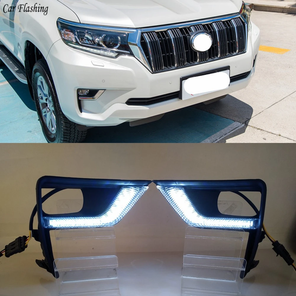 1 комплект светодиодных дневных ходовых огней для Toyota Land Cruiser Prado 2018 2019 2020