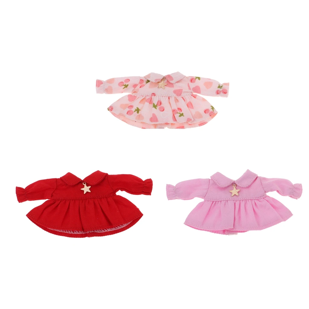 

MagiDeal прекрасные куклы с длинным рукавом платье-рубашка для куклы OB11 1/12 BJD мини куклы наряд аксессуар