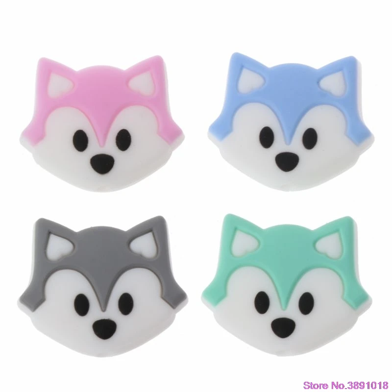 

Fox Baby Teething Beads Cartoon Silicone Beads For Necklaces BPA Free Teether Toy Accessories Nursing DIY